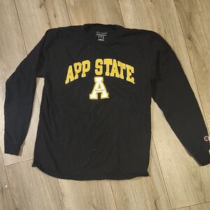 Boys Champion Black Long Sleeve Tee with Yellow Graphic YL(10-12)